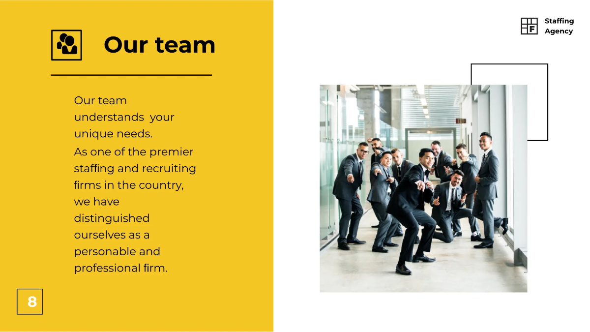Free Staffing Agency Presentation Template to Edit Online