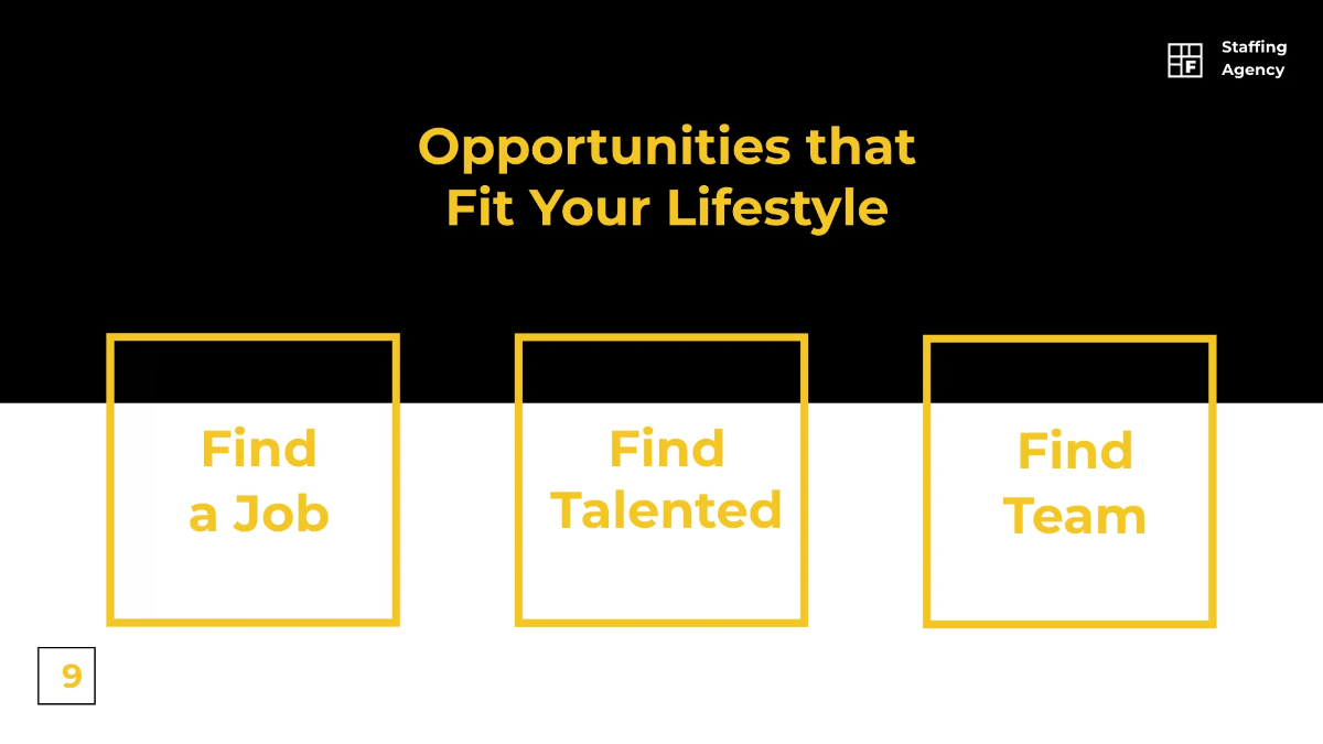 Free Staffing Agency Presentation Template to Edit Online