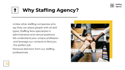 Free Staffing Agency Presentation Template to Edit Online