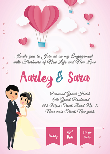 Free Elegant Engagement Invitation Card Template Download 344 