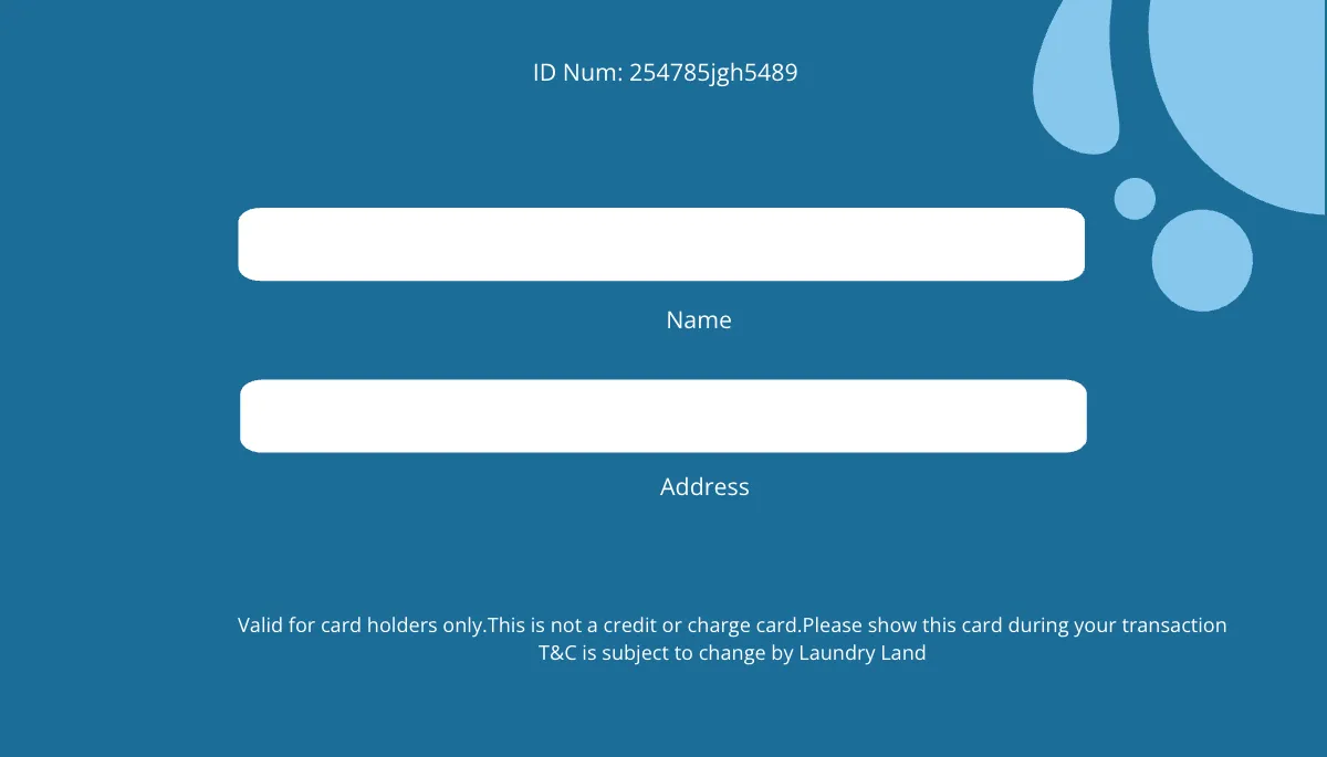 Free Laundry Membership Card Template to Edit Online