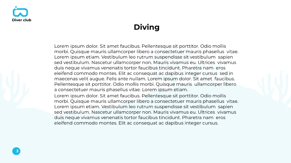 Free Scuba Diving School Presentation Template to Edit Online