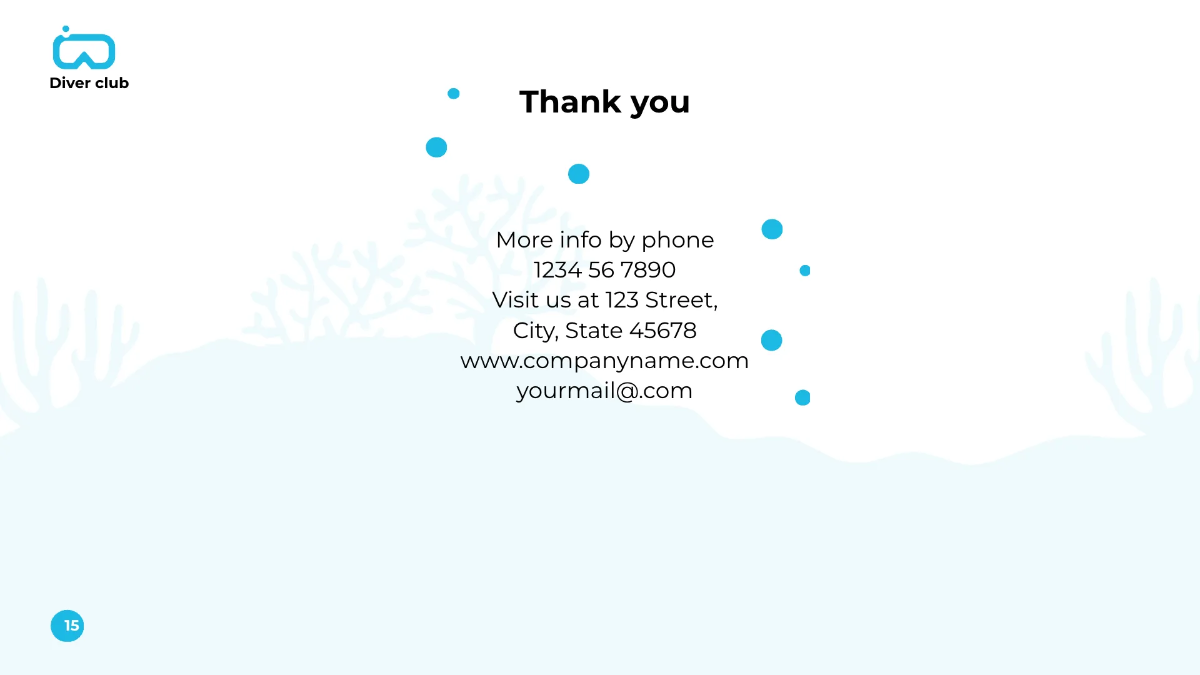 Free Scuba Diving School Presentation Template to Edit Online