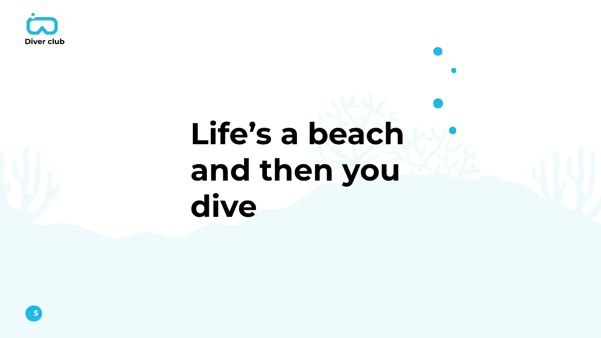 Free Scuba Diving School Presentation Template to Edit Online