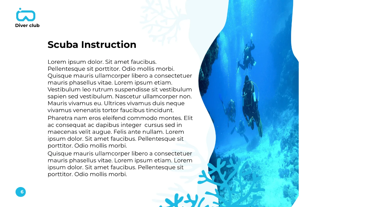 Free Scuba Diving School Presentation Template to Edit Online