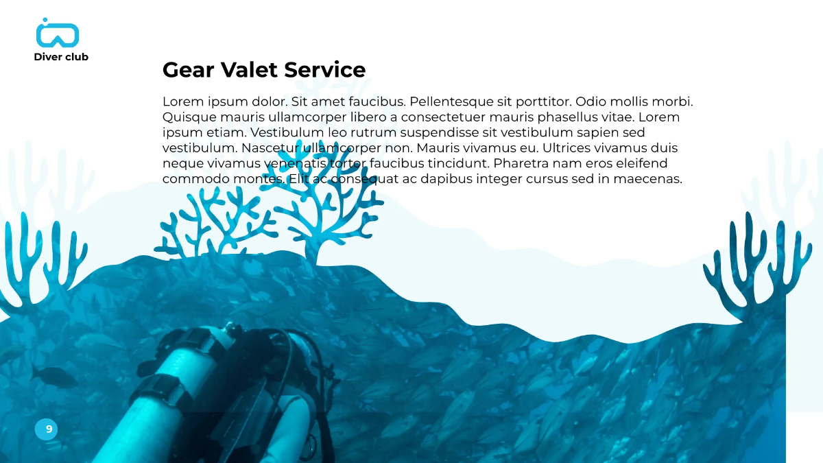 Free Scuba Diving School Presentation Template to Edit Online