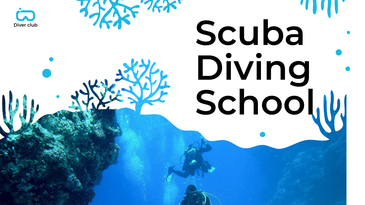 Free Scuba Diving School Presentation Template
