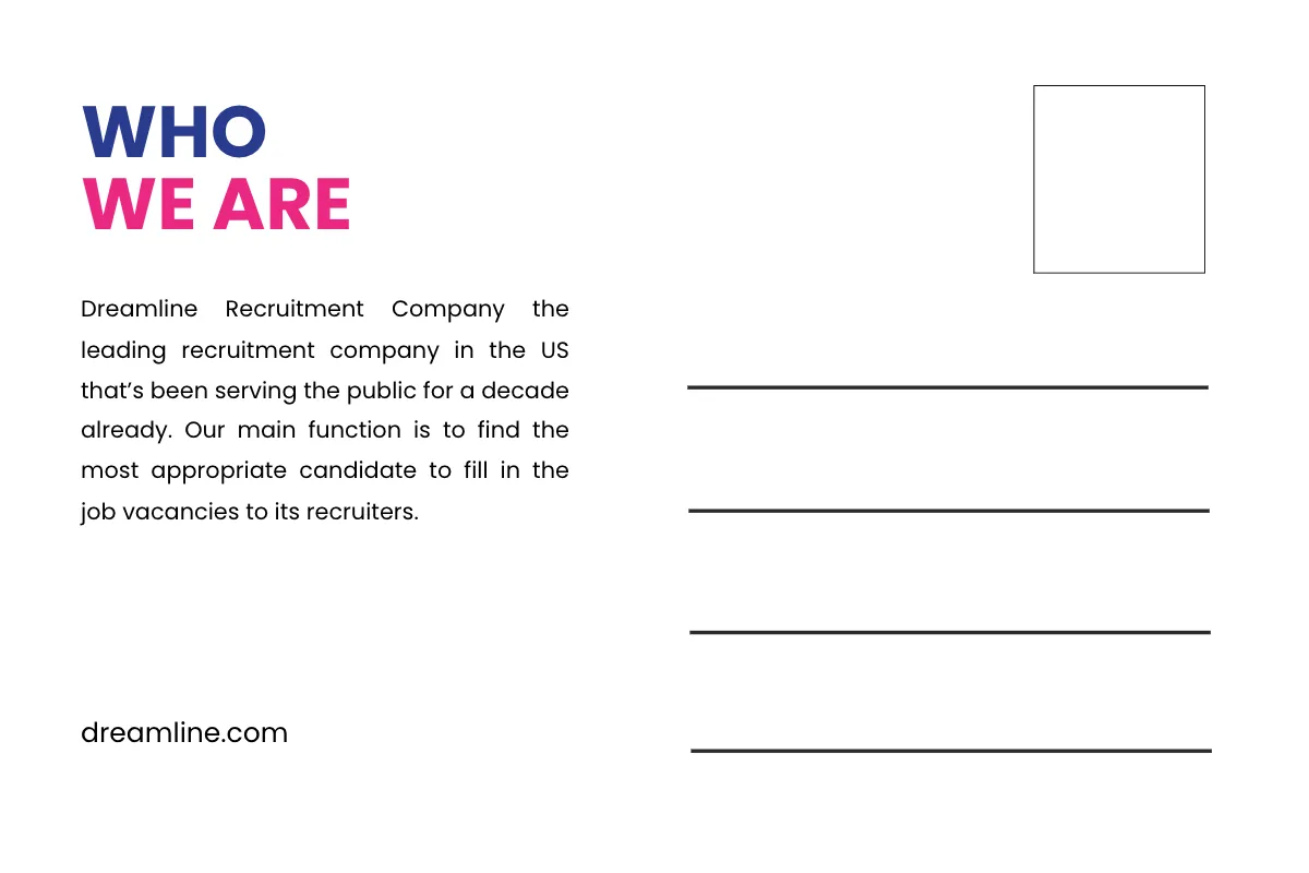 Free Recruitment Firm Post Card Template to Edit Online
