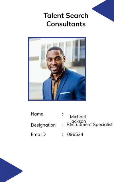 Free Recruitment Firm ID Card Template to Edit Online