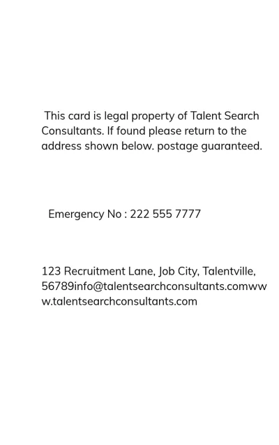 Free Recruitment Firm ID Card Template to Edit Online