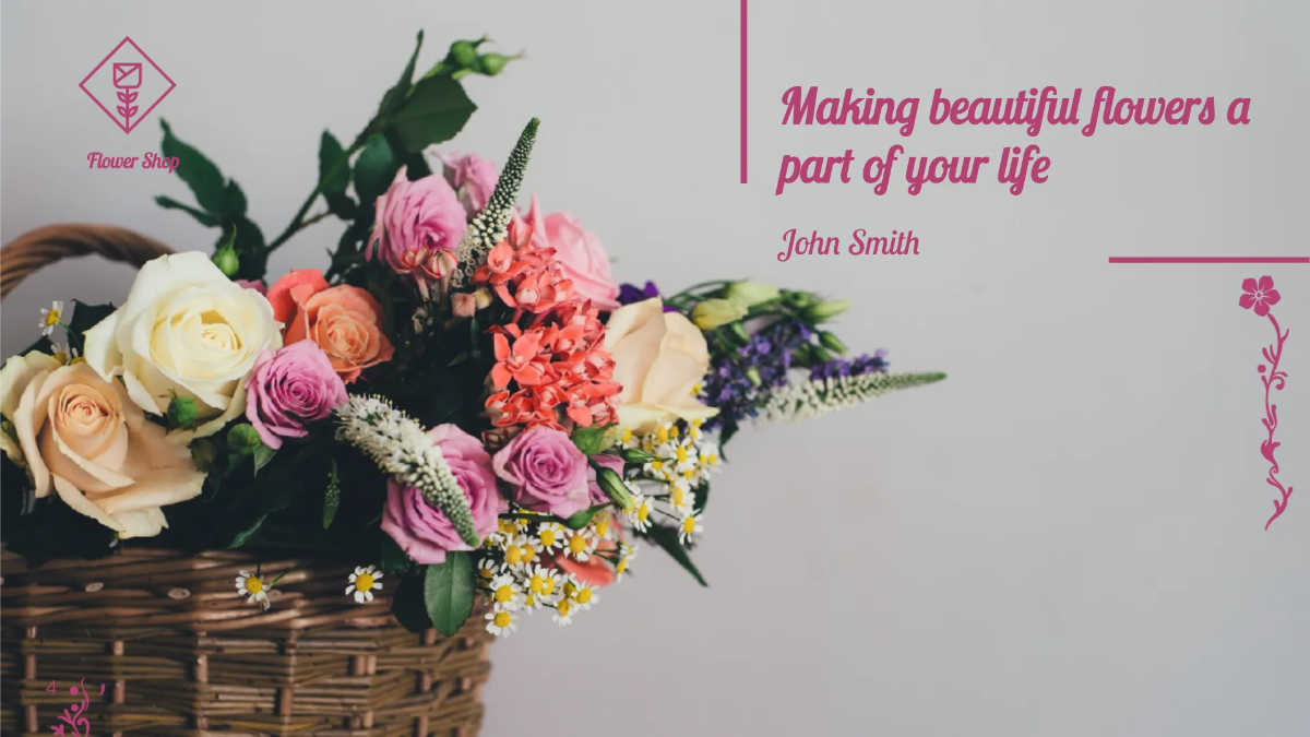 Free Flower Shop Presentation Template to Edit Online