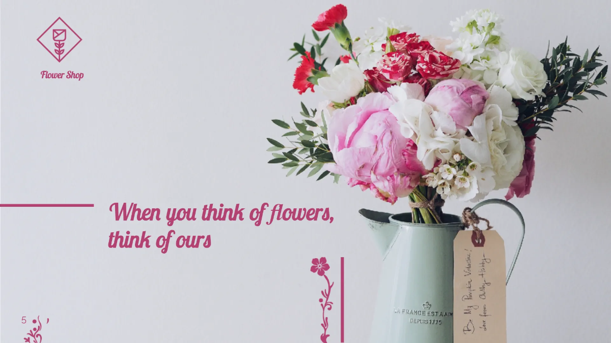 Free Flower Shop Presentation Template to Edit Online