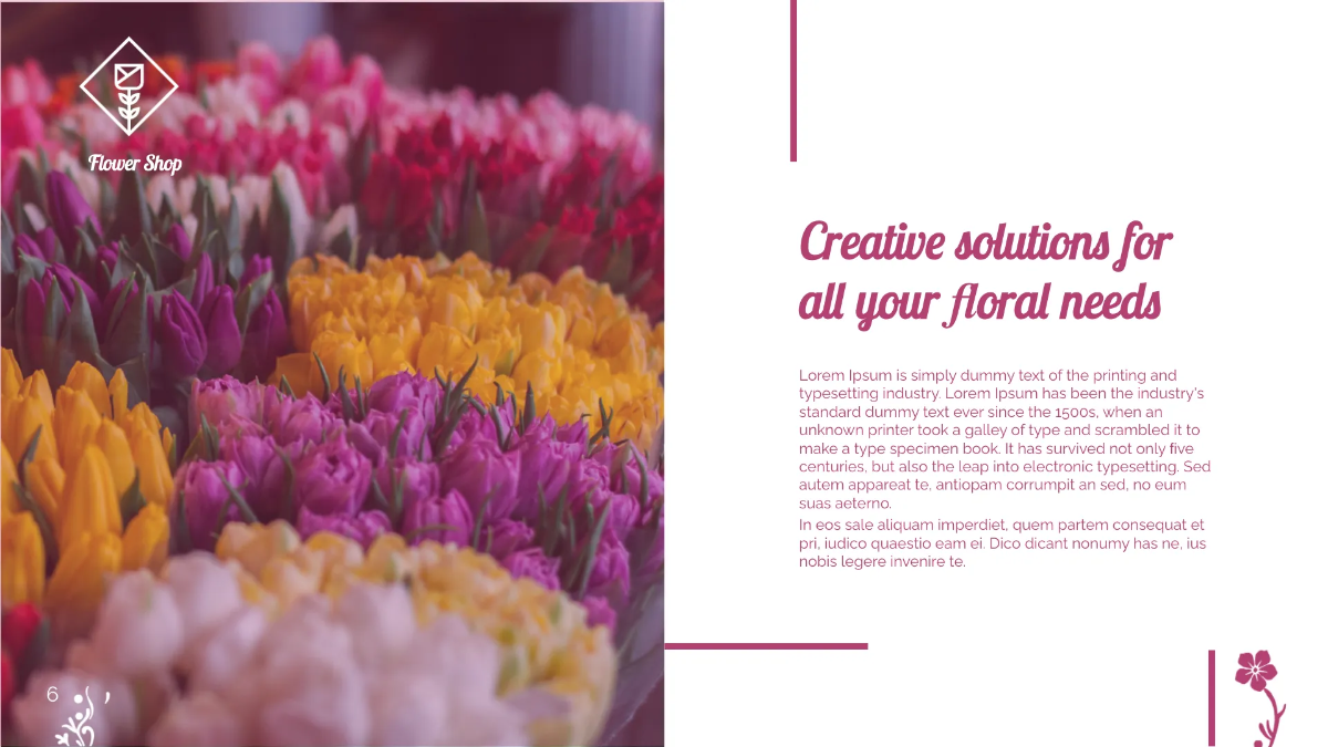Free Flower Shop Presentation Template to Edit Online