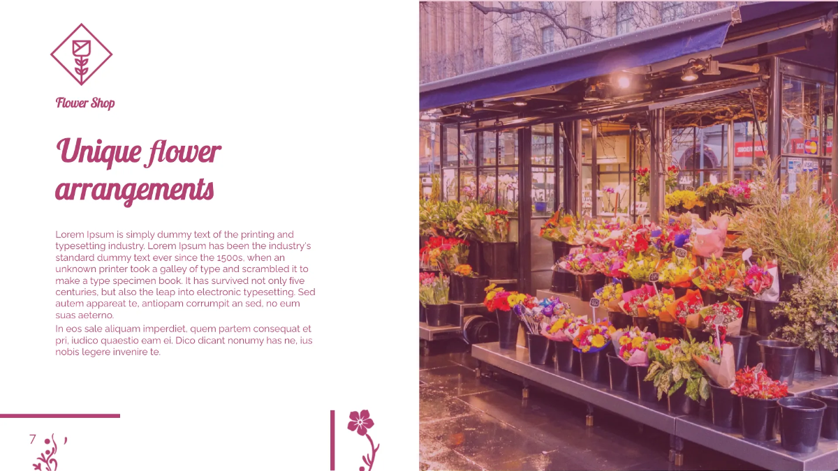 Free Flower Shop Presentation Template to Edit Online
