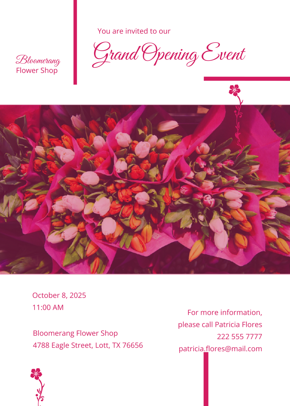Flower Shop Invitation
