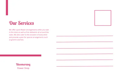Free Flower Shop Post Card Template to Edit Online