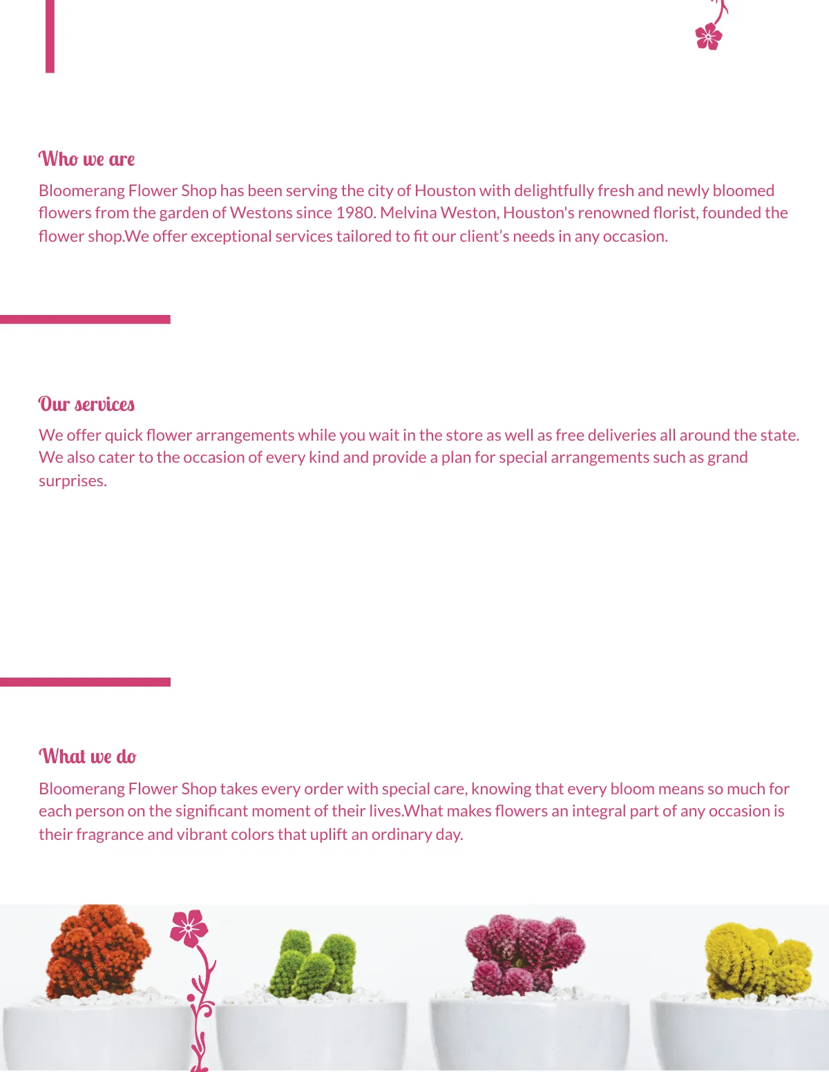 Free Flower Shop Pamphlet Template to Edit Online