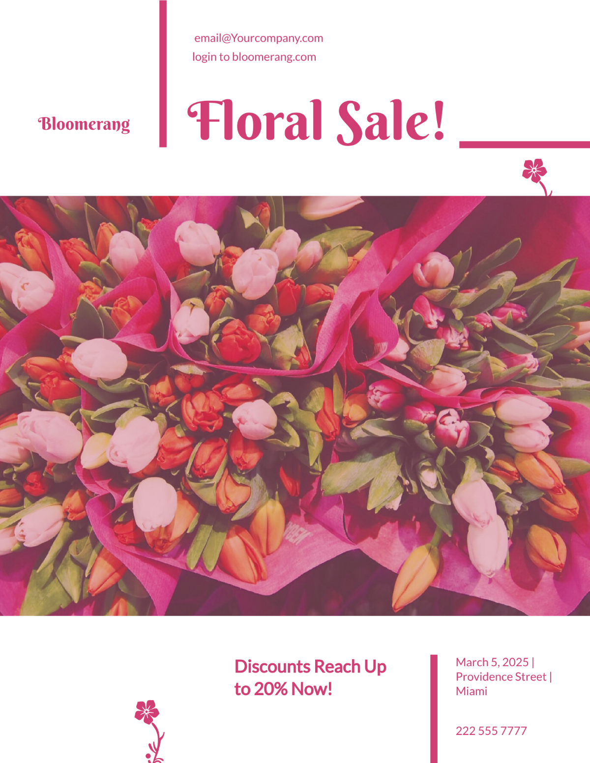 Flower Shop Promotional Flyer Template