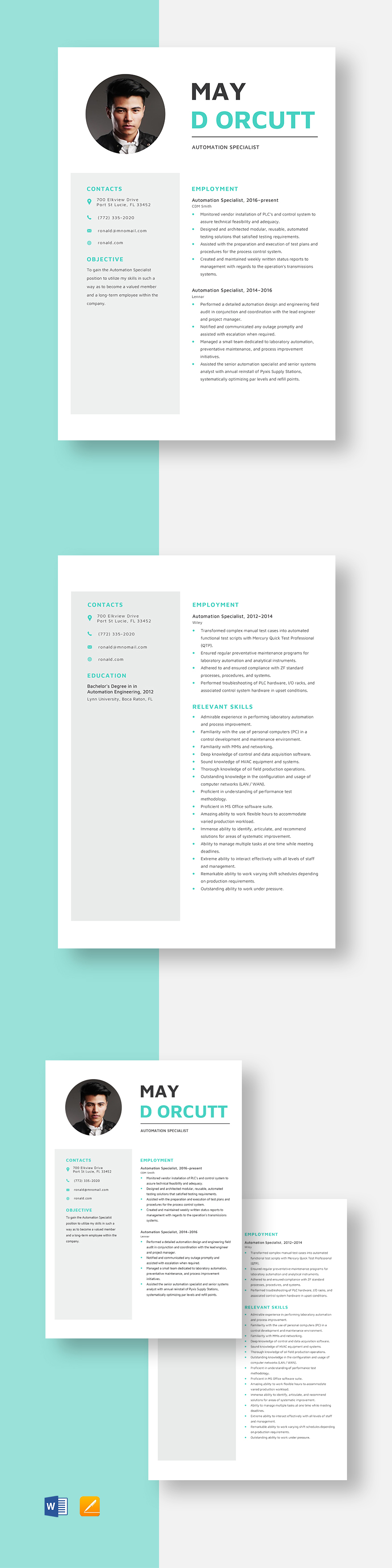 Free Automation Specialist Resume Template