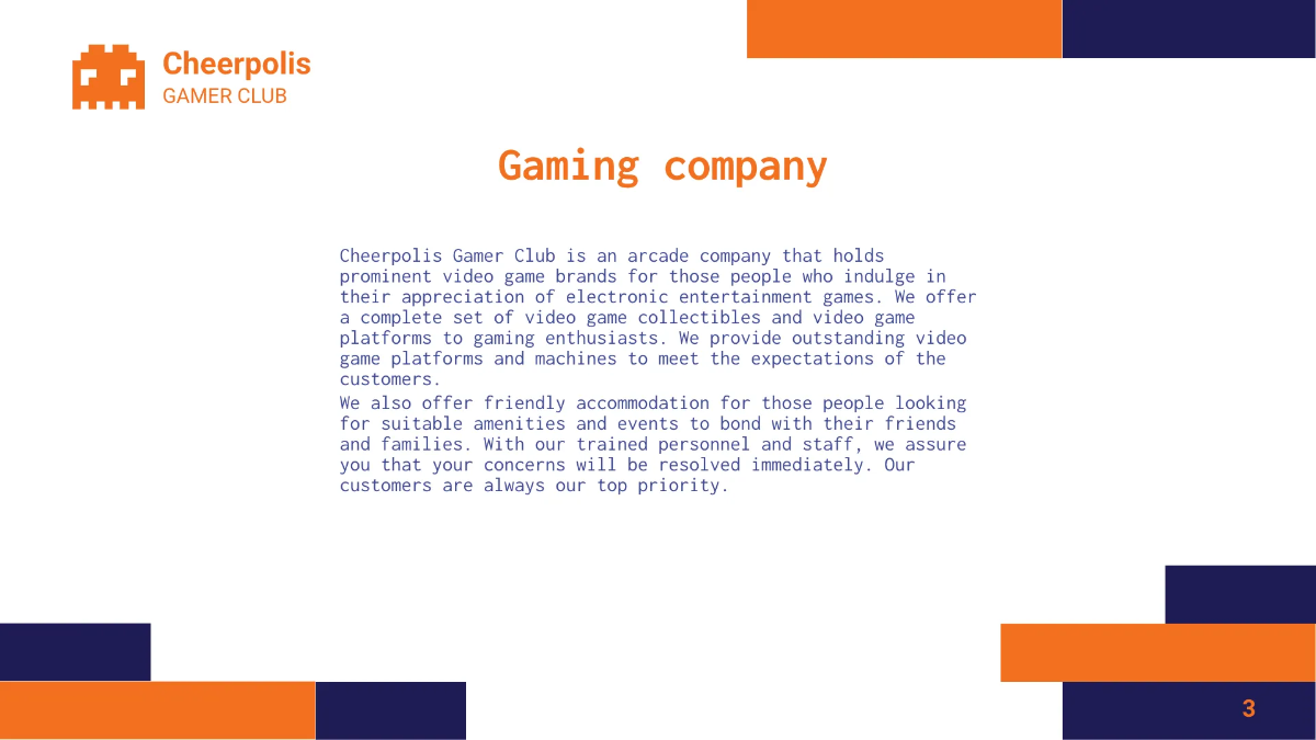 Free Gaming Company Presentation Template to Edit Online