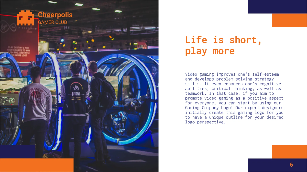 Free Gaming Company Presentation Template to Edit Online