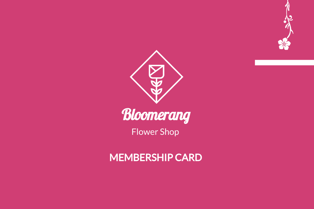 Flower Shop Membership Card Template