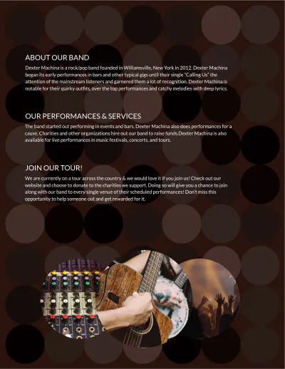 Free Music Band Pamphlet Template to Edit Online
