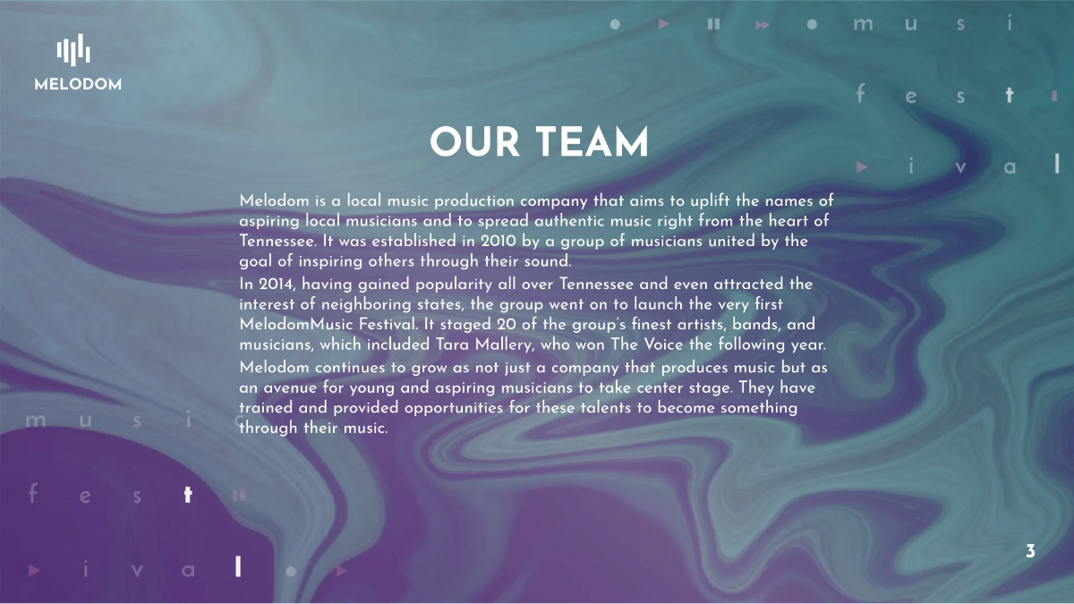 Free Music Festival Presentation Template to Edit Online