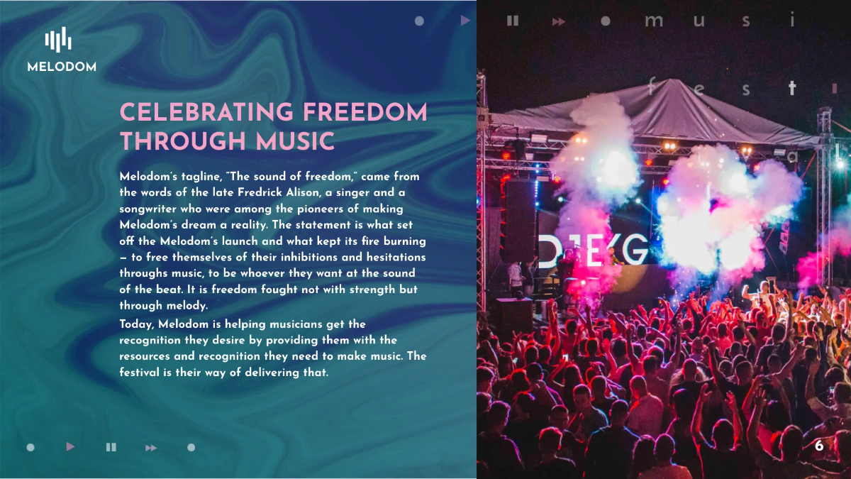 Free Music Festival Presentation Template to Edit Online