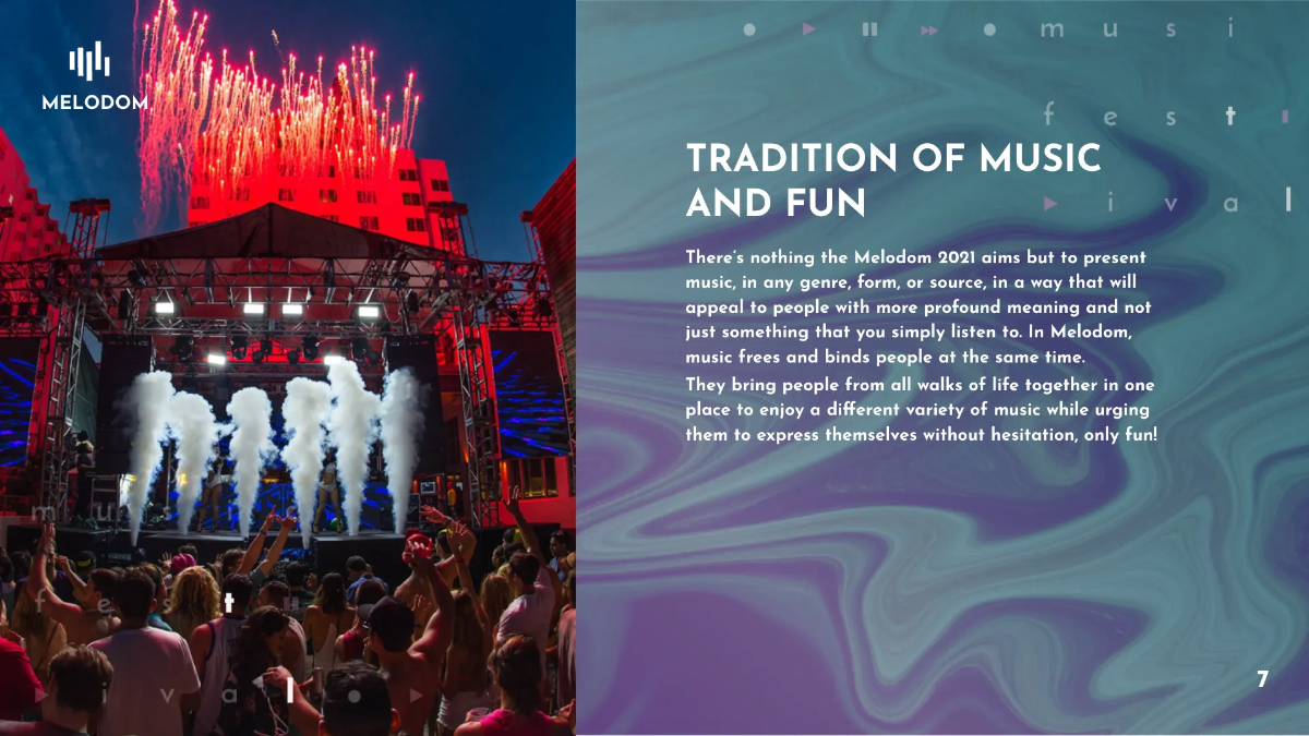 Free Music Festival Presentation Template to Edit Online