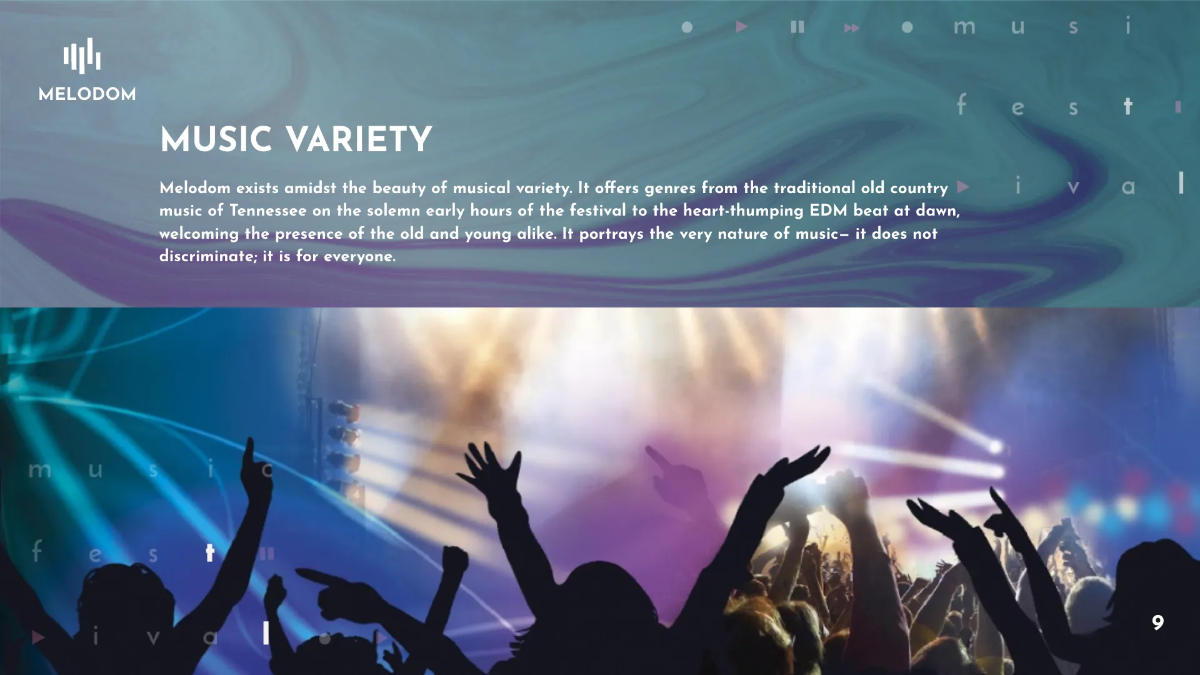 Free Music Festival Presentation Template to Edit Online