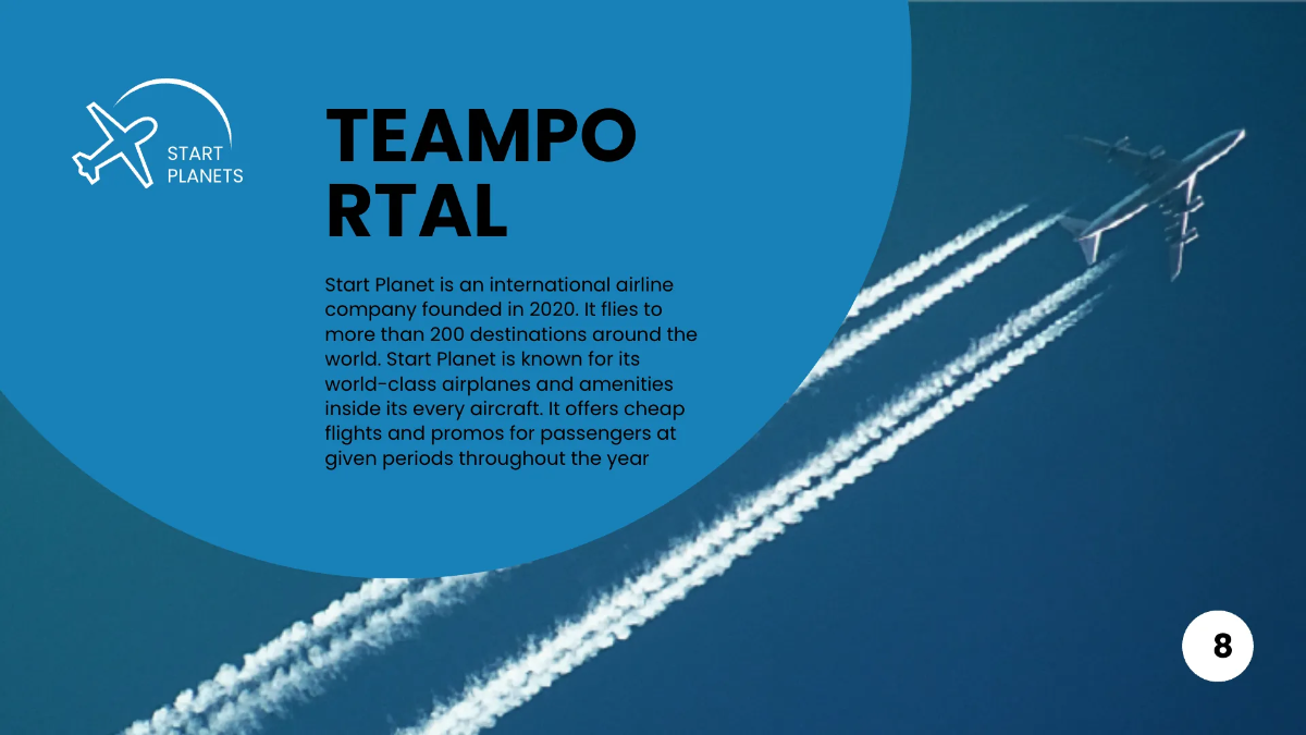 Free Airlines/Aviation Services Presentation Template to Edit Online