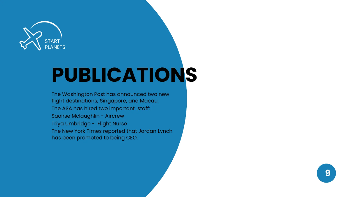 Free Airlines/Aviation Services Presentation Template to Edit Online