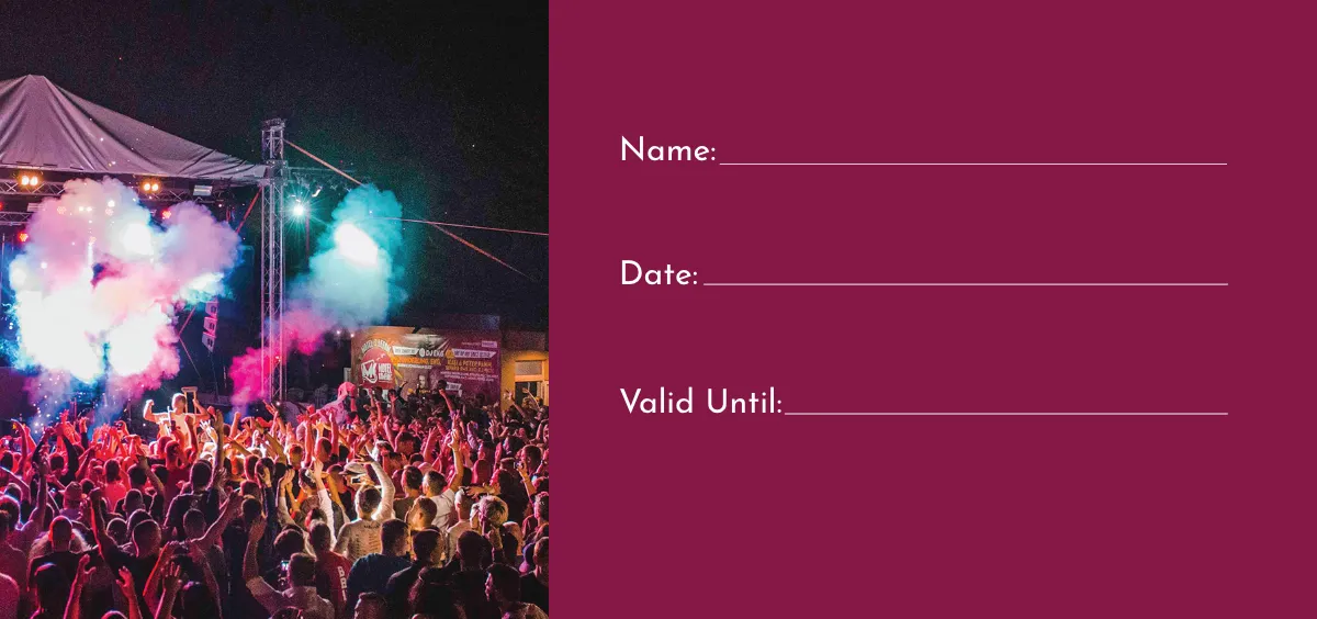 Free Music Festival Voucher Template to Edit Online