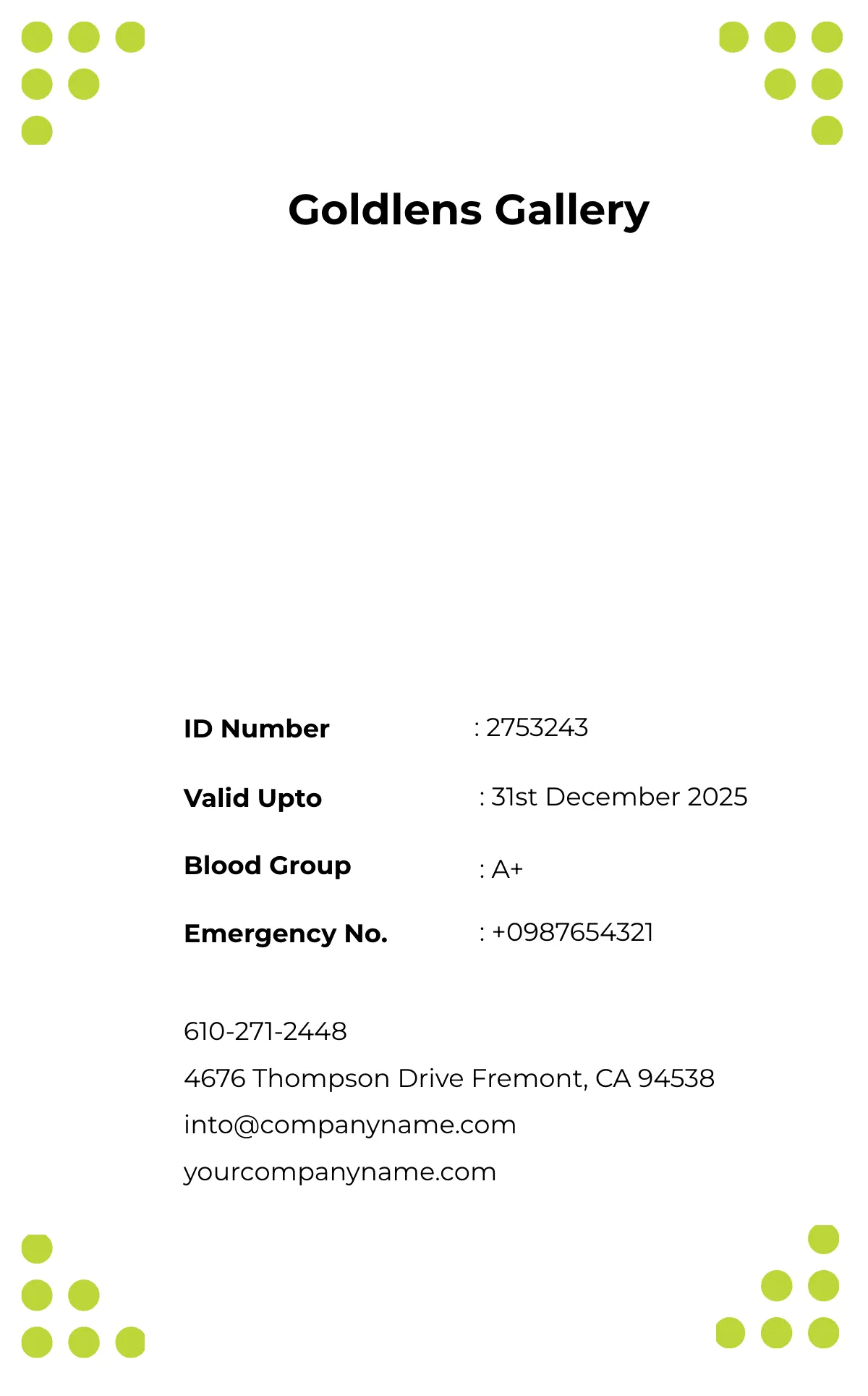 Free Photo Art Gallery ID Card Template to Edit Online