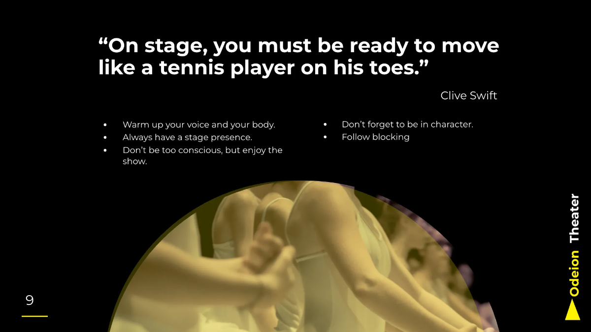 Free Theater Company Presentation Template to Edit Online