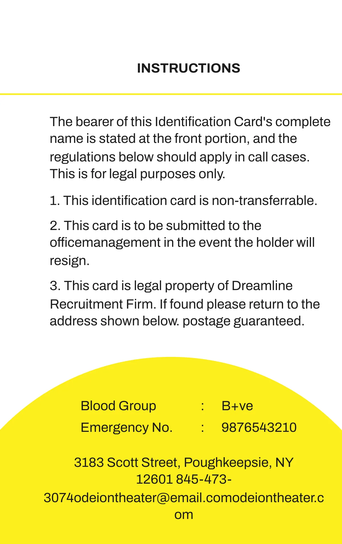 Free Theater Company ID Card Template to Edit Online