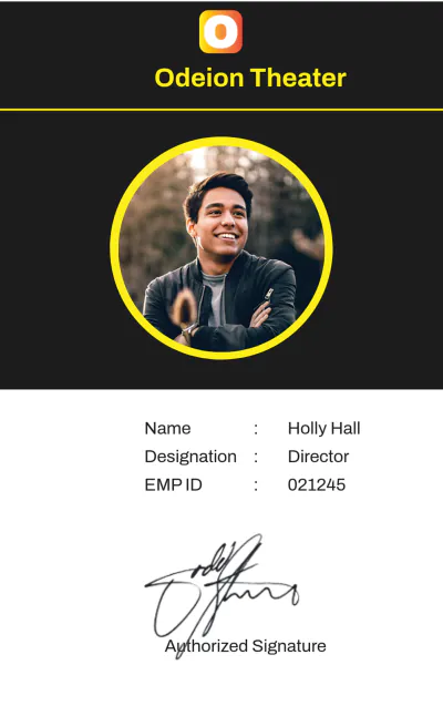 Free Theater Company ID Card Template to Edit Online