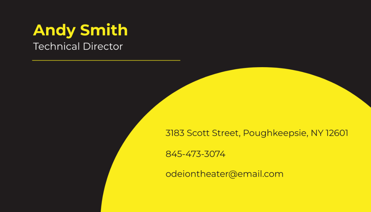 Theater Company Business Card