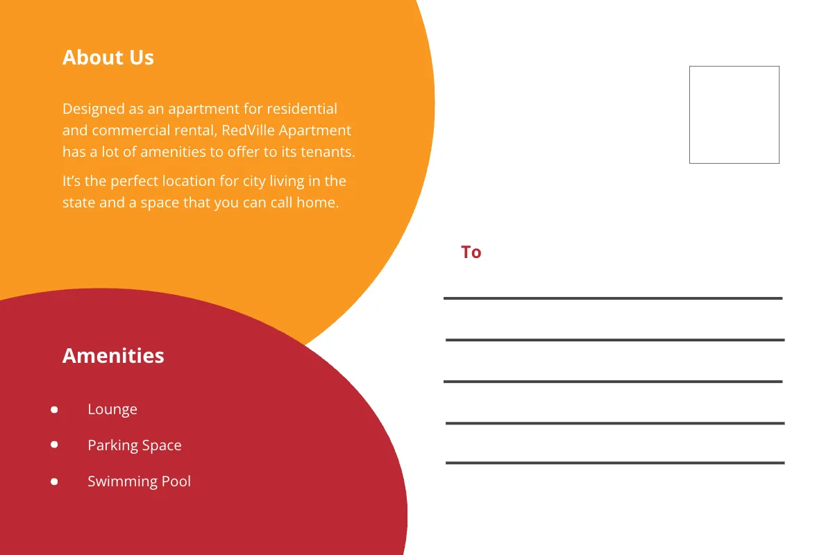 Free Apartment Rental Postcard Template to Edit Online