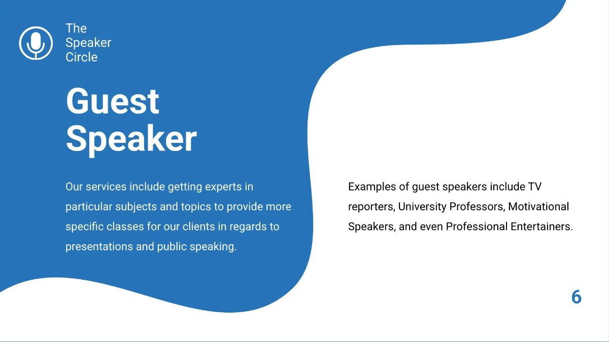 Free Speaker Presentation Template to Edit Online