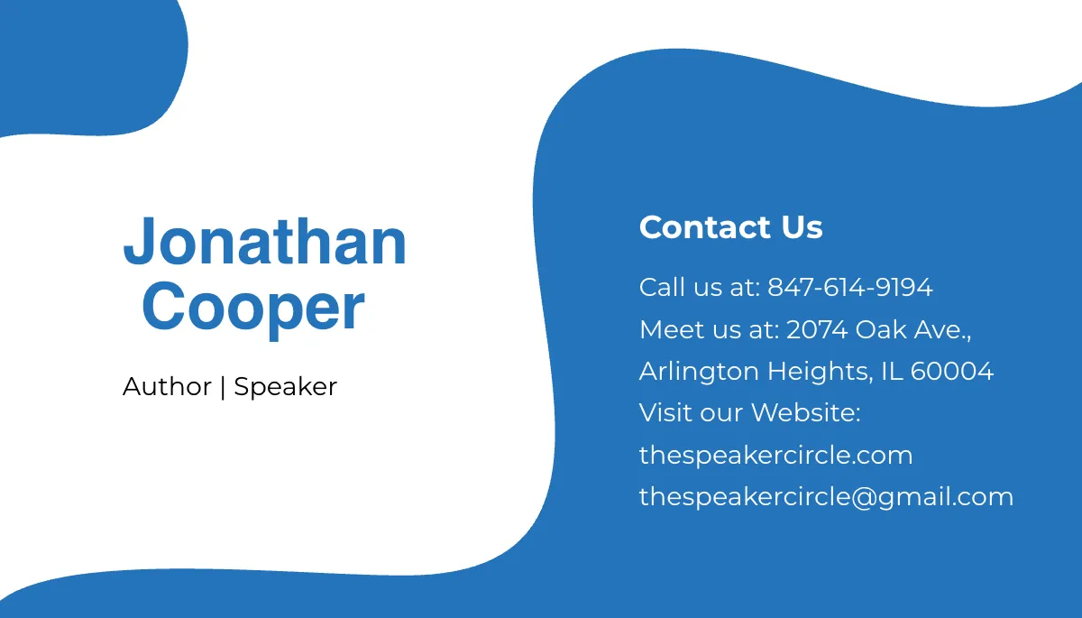 Free Speaker Business Card Template to Edit Online