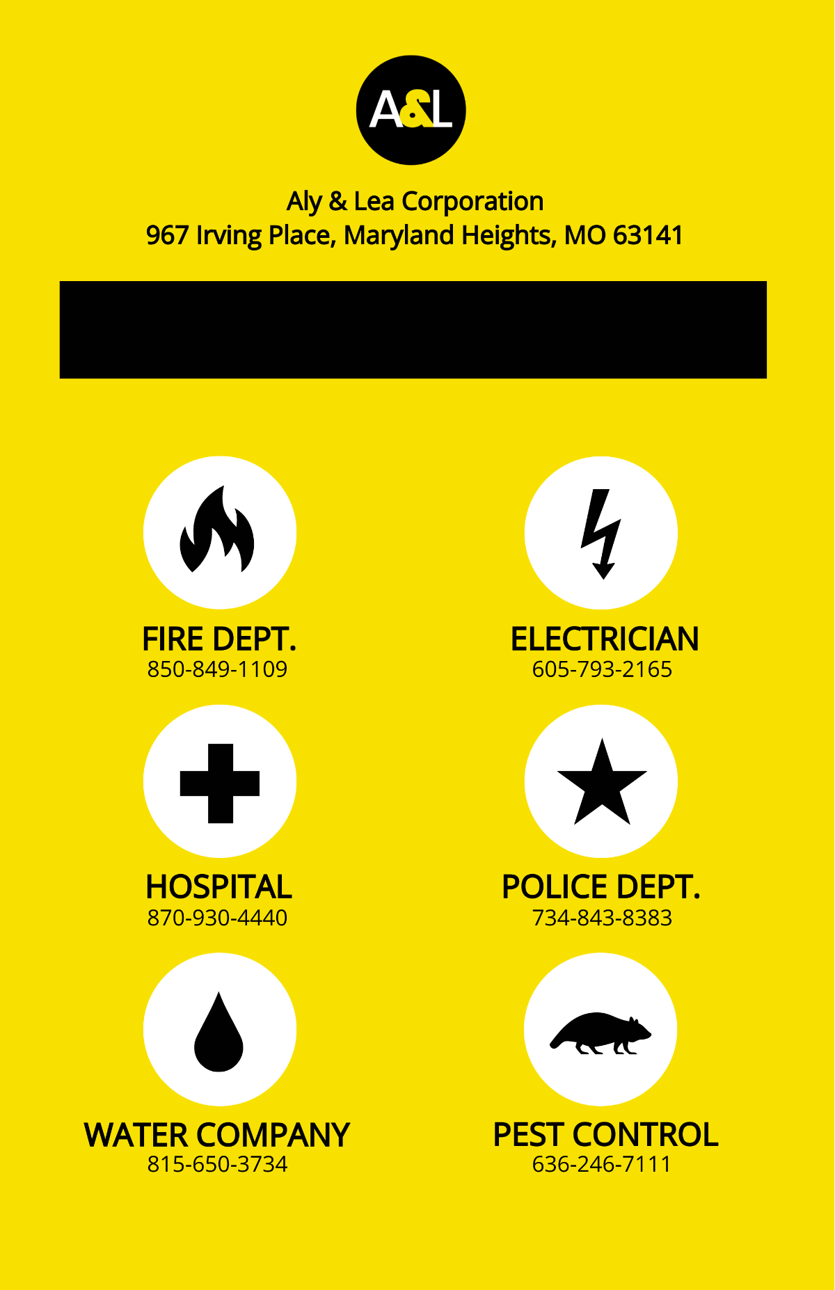Free Emergency Contact Details Poster Template