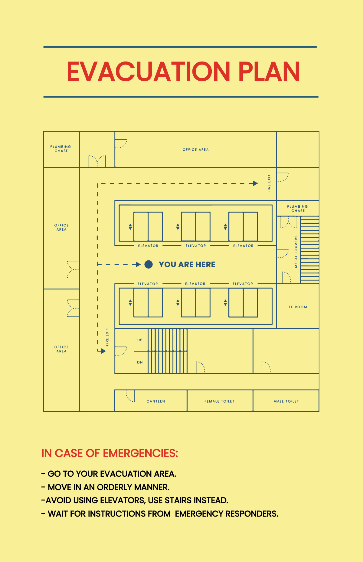 Building Evacuation Plan Poster Template