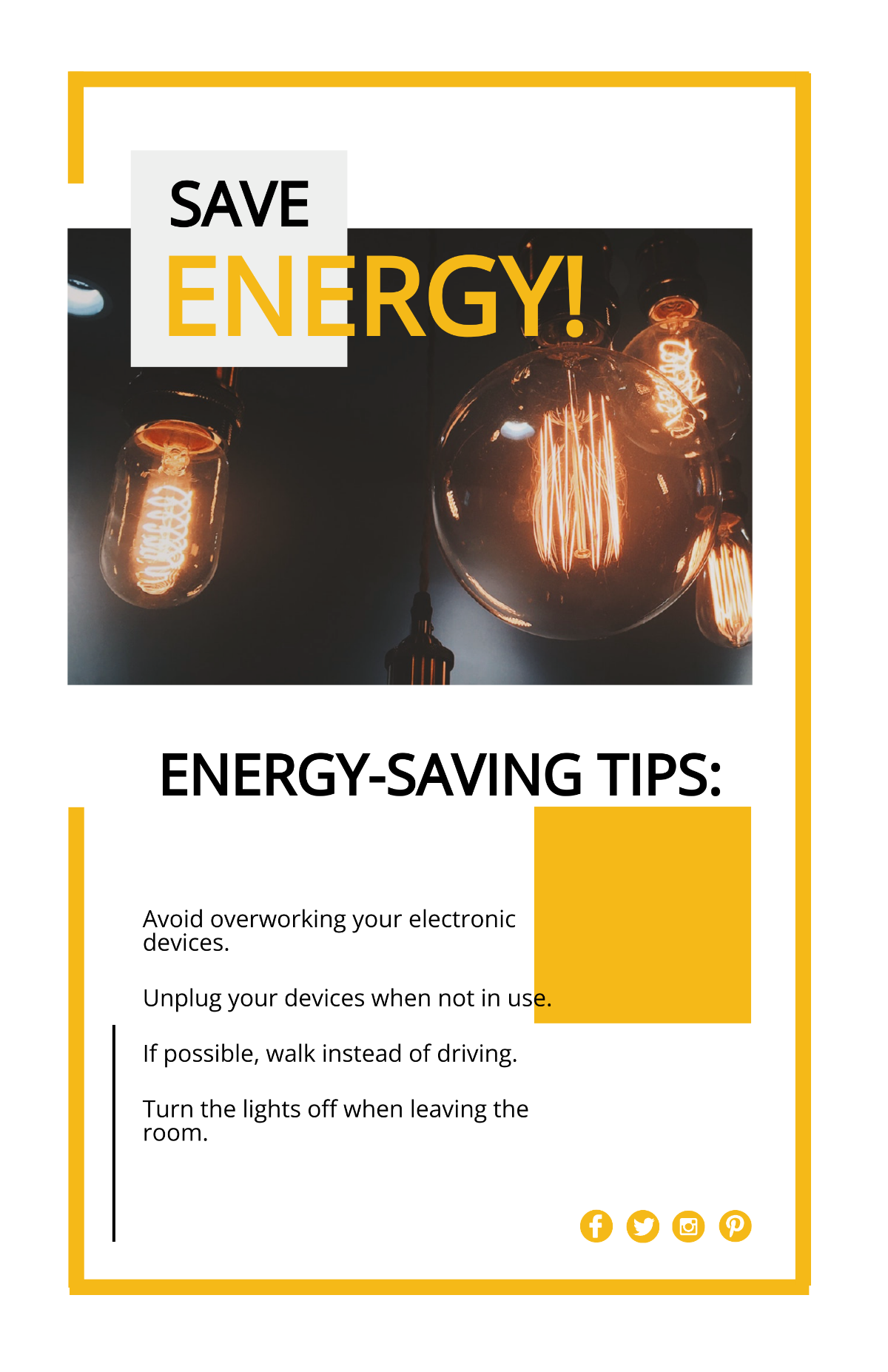 Free Save Energy Poster Template