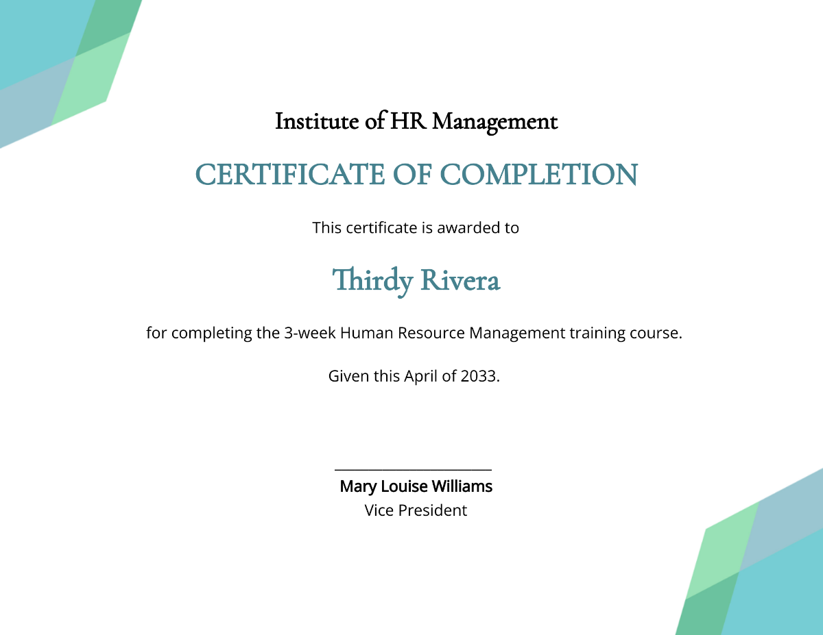 Creative HR Certificate Template