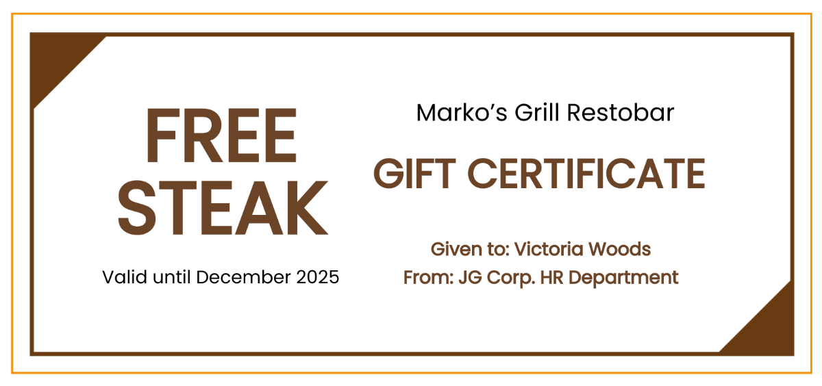 HR Gift Certificate Template