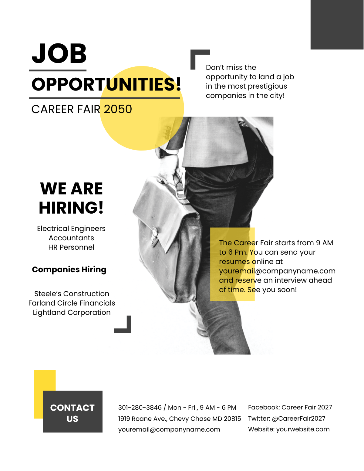 Free Job Flyer Templates Editable And Printable