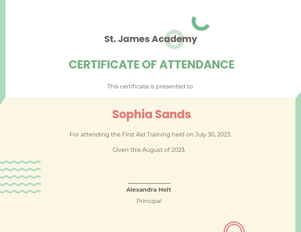 10 Free Attendance Certificate Templates Word Doc Psd Indesign Images 8977