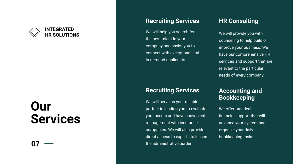 Free Sample HR Presentation Template to Edit Online